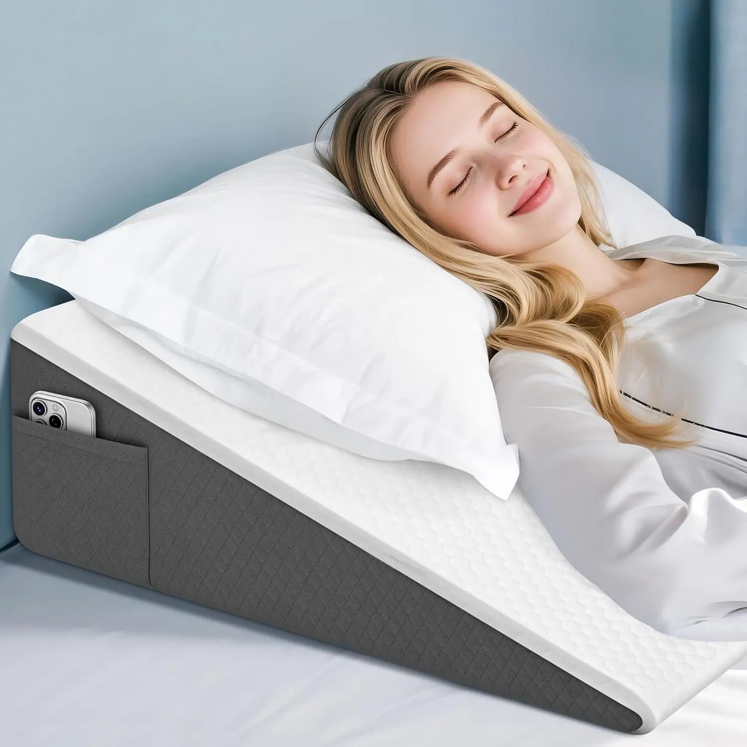 8-Inch Cooling Memory Foam Wedge Pillow for Sleeping, Back Support & Leg Elevation, Ideal for Bedroom & Living Room
8-Inch Cooling Memory Foam Wedge Pillow for Sleeping, Back Support & Leg Elevation, Ideal for Bedroom & Living Room