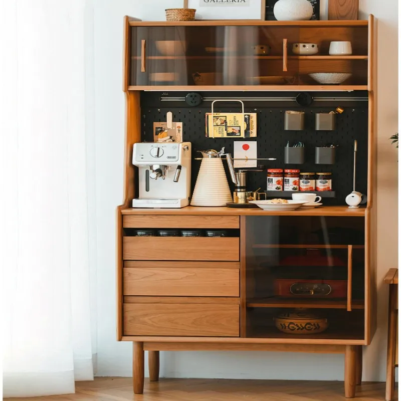 Side cabinet Cherry solid wood Japanese coffee corner tea cabinet Small apartment storage integrated Wall high
Side cabinet Cherry solid wood Japanese coffee corner tea cabinet Small apartment storage integrated Wall high