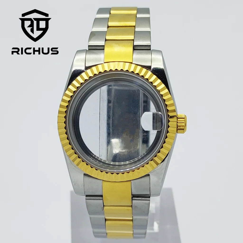 RICHUS 36/39mm Silver Gold Watch Case Brushed Strap Fit NH34 NH35 NH36 ETA2824 PT5000 Miyota8215-DG Movement Watch Accessories
RICHUS 36/39mm Silver Gold Watch Case Brushed Strap Fit NH34 NH35 NH36 ETA2824 PT5000 Miyota8215-DG Movement Watch Accessories