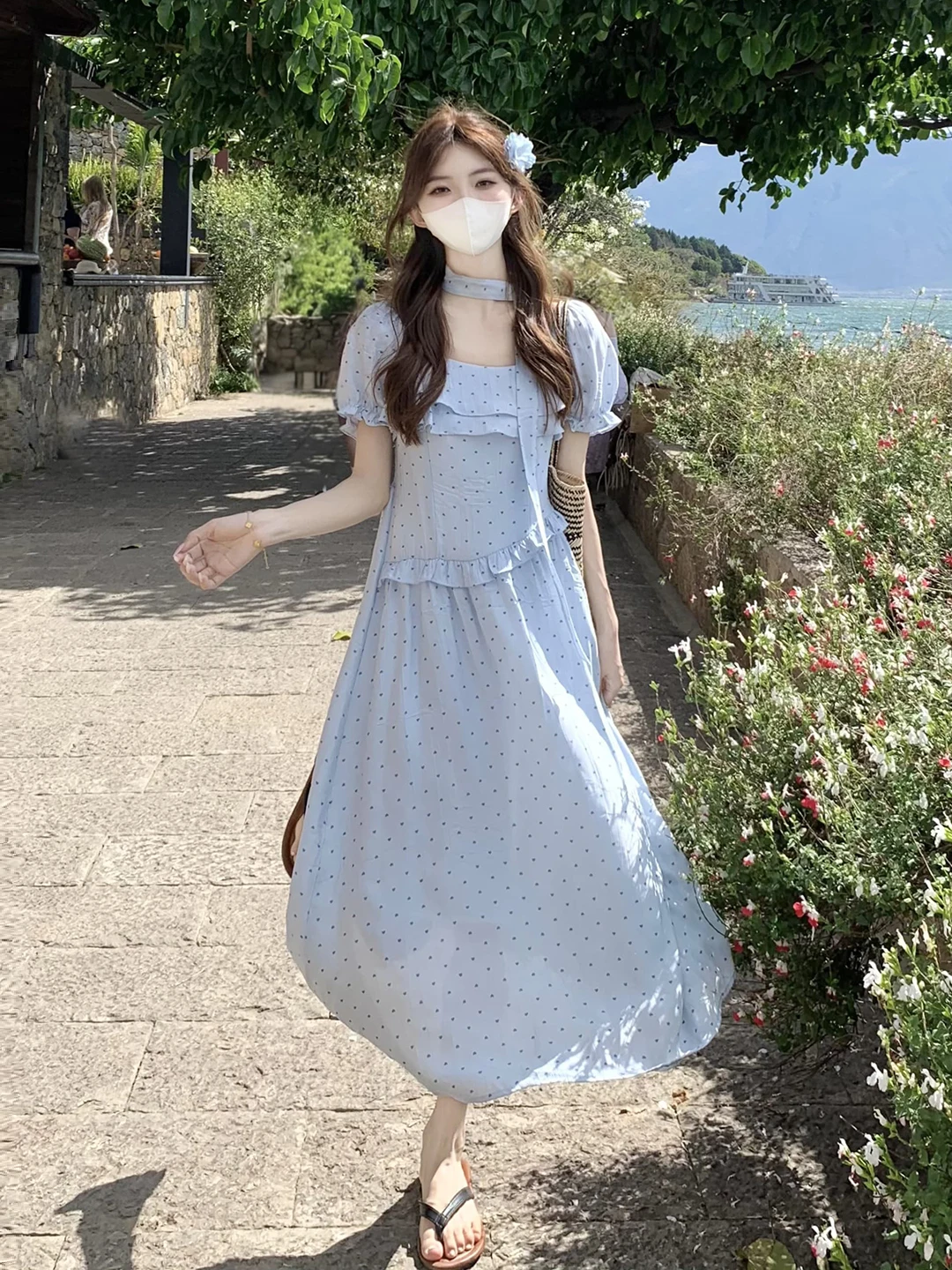 Sweet Summer Polka Dot Bubble Sleeve Women's Dress Flounce Hem Vacation Style plus Size French Style Loose Fit Printed Cotton...
Sweet Summer Polka Dot Bubble Sleeve Women's Dress Flounce Hem Vacation Style plus Size French Style Loose Fit Printed Cotton...