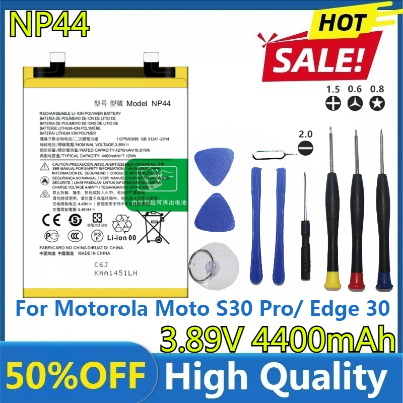 Новый высококачественный аккумулятор NP44 для Motorola Moto S30 Pro/Edge 30 Fusion/Edge 40/XT2243-1 + инструменты
Новый высококачественный аккумулятор NP44 для Motorola Moto S30 Pro/Edge 30 Fusion/Edge 40/XT2243-1 + инструменты