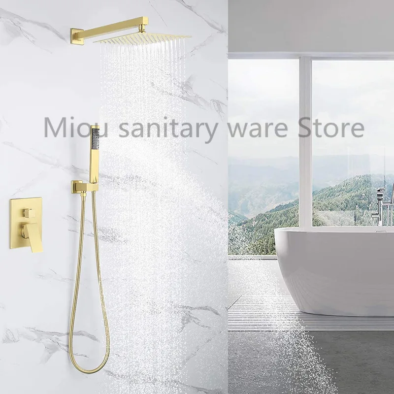 Brass Solid Bathroom Shower System Rianfall Head Faucet Wall Mounted Arm Shower Set
Brass Solid Bathroom Shower System Rianfall Head Faucet Wall Mounted Arm Shower Set