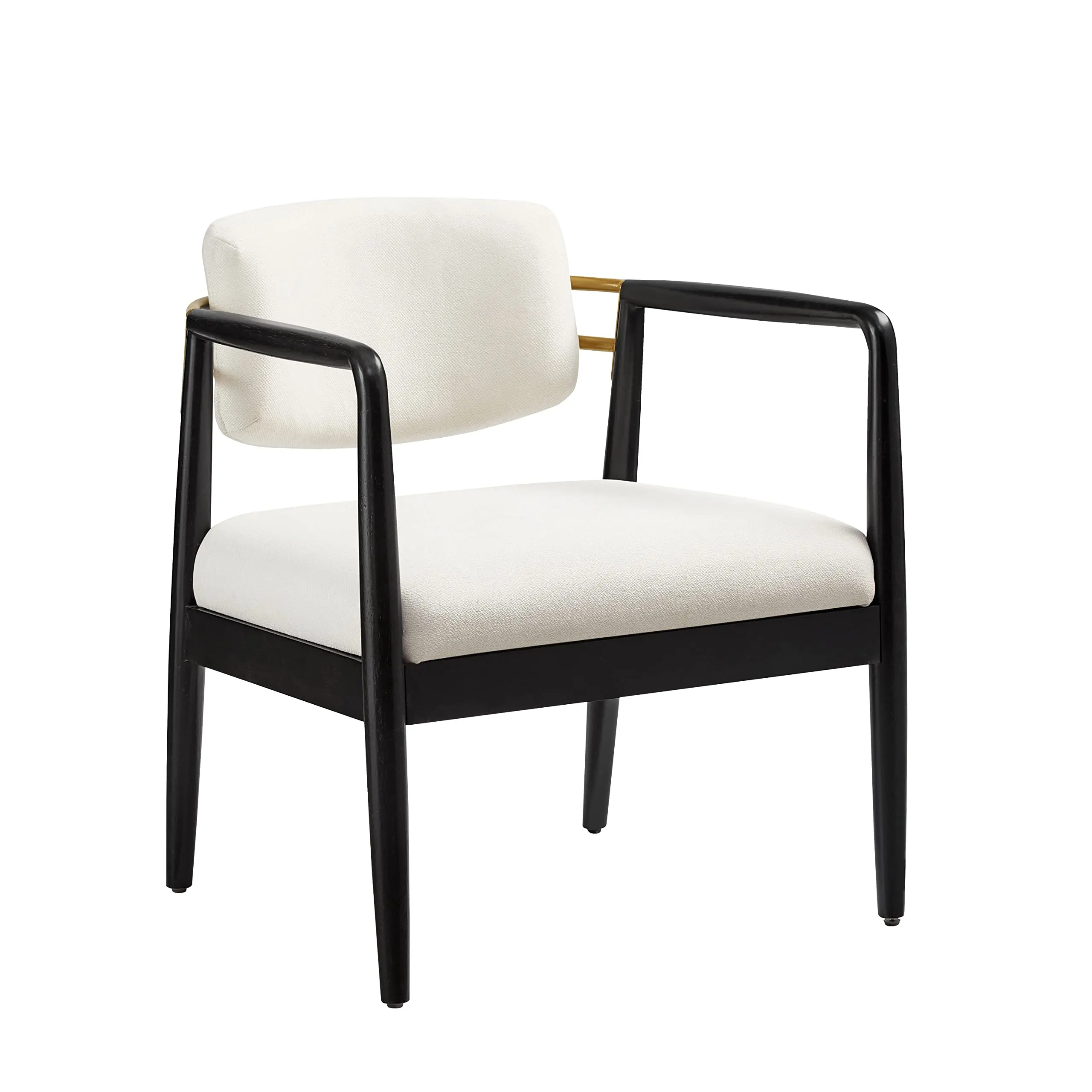 Modern Accent Armchair With Black Wood Frame And Ivory Upholstery
Modern Accent Armchair With Black Wood Frame And Ivory Upholstery