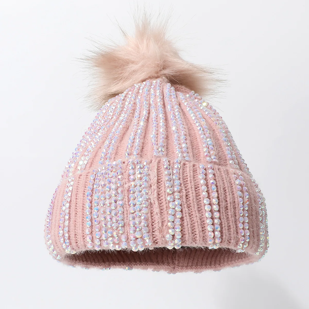 Winter Thick Knit Beanie Hat with Faux Fur Pom and Rhinestone Decor – Warm Outdoor Pullover Hat for Women, Sparkly & Cute Style
Winter Thick Knit Beanie Hat with Faux Fur Pom and Rhinestone Decor – Warm Outdoor Pullover Hat for Women, Sparkly & Cute Style