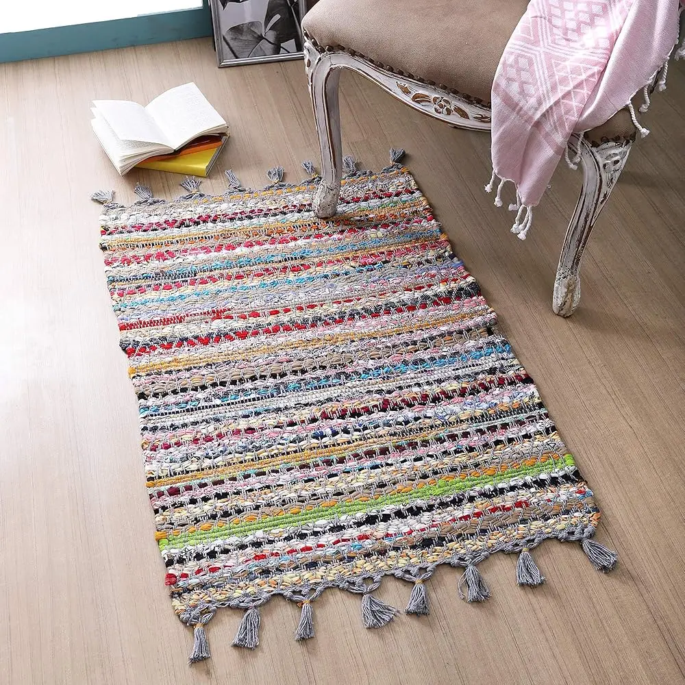 Rug Area Rugs Cotton 2X3 Ft Multicolour Chindi For Livingroom Bedroom Washable Ragrug Reversible Farmhouse Kitchen Runnerrug
Rug Area Rugs Cotton 2X3 Ft Multicolour Chindi For Livingroom Bedroom Washable Ragrug Reversible Farmhouse Kitchen Runnerrug