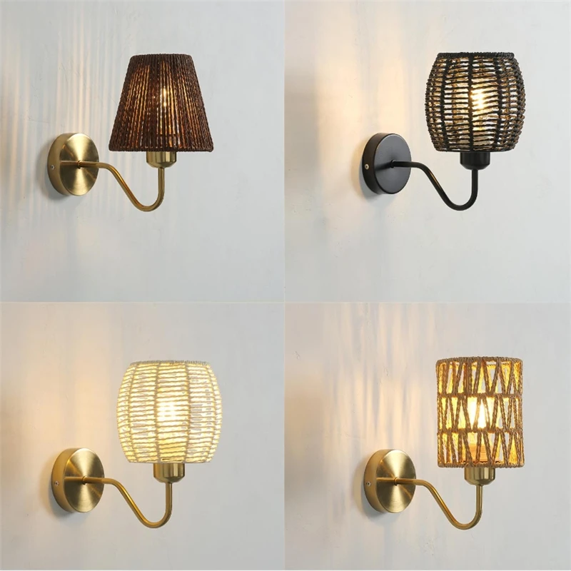 Japan Style Wall Lamps Bathroom Mirror Lights Bedroom Corridor Staircase Hand Woven Lampshade Home Decorative Lighting Fixtures
Japan Style Wall Lamps Bathroom Mirror Lights Bedroom Corridor Staircase Hand Woven Lampshade Home Decorative Lighting Fixtures
