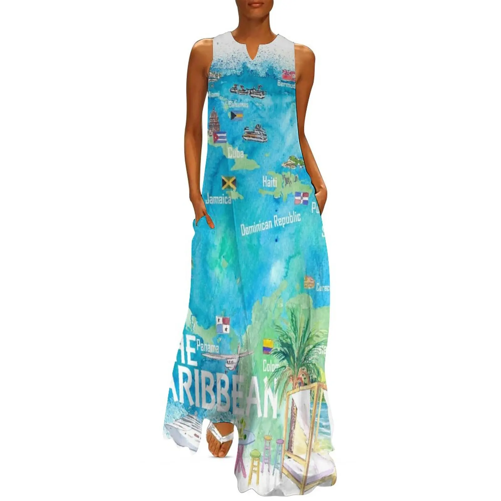 Eastern and Western Caribbean Illustrated Travel Map with Landmarks Highlights and Impressions Long Dress Evening dresses
Eastern and Western Caribbean Illustrated Travel Map with Landmarks Highlights and Impressions Long Dress Evening dresses
