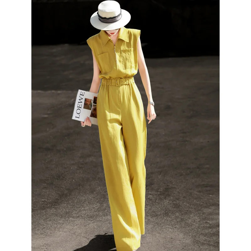 MEXCOCO 2026 Summer New Elegant Commuter Jumpsuit, Women Tencel Tie Waist Slim Wide Leg High End Romper
MEXCOCO 2026 Summer New Elegant Commuter Jumpsuit, Women Tencel Tie Waist Slim Wide Leg High End Romper
