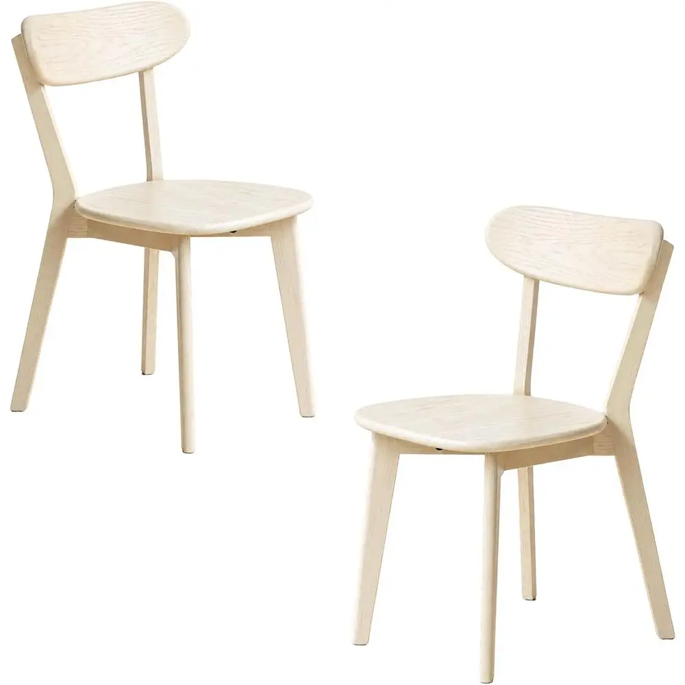 Set of 2 Oak Dining Chairs, Cream Wash Finish, Curved Back, Sword-Leg Design, Easy Assembly, Supports 400 lbs
Set of 2 Oak Dining Chairs, Cream Wash Finish, Curved Back, Sword-Leg Design, Easy Assembly, Supports 400 lbs