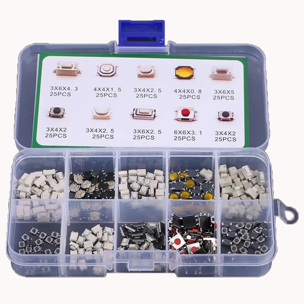 100/200/250pcs 10 Types Durable Car Remote Control Tablet Actile Push Button Switch Car Keys Button Touch Microswitch with Box
100/200/250pcs 10 Types Durable Car Remote Control Tablet Actile Push Button Switch Car Keys Button Touch Microswitch with Box