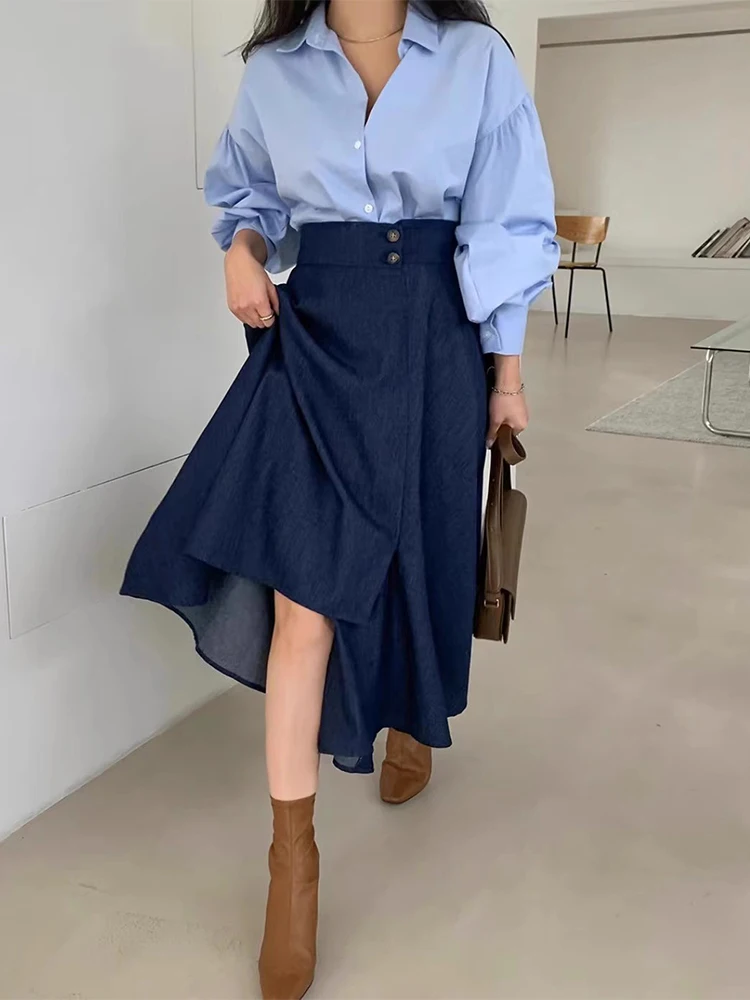 Korea Chic Spring 2024 New Gentle Lantern Sleeve Shirts All-match Casaul Simple Blouse Women Solid Loose Lapel Blusas Female Top
Korea Chic Spring 2024 New Gentle Lantern Sleeve Shirts All-match Casaul Simple Blouse Women Solid Loose Lapel Blusas Female Top