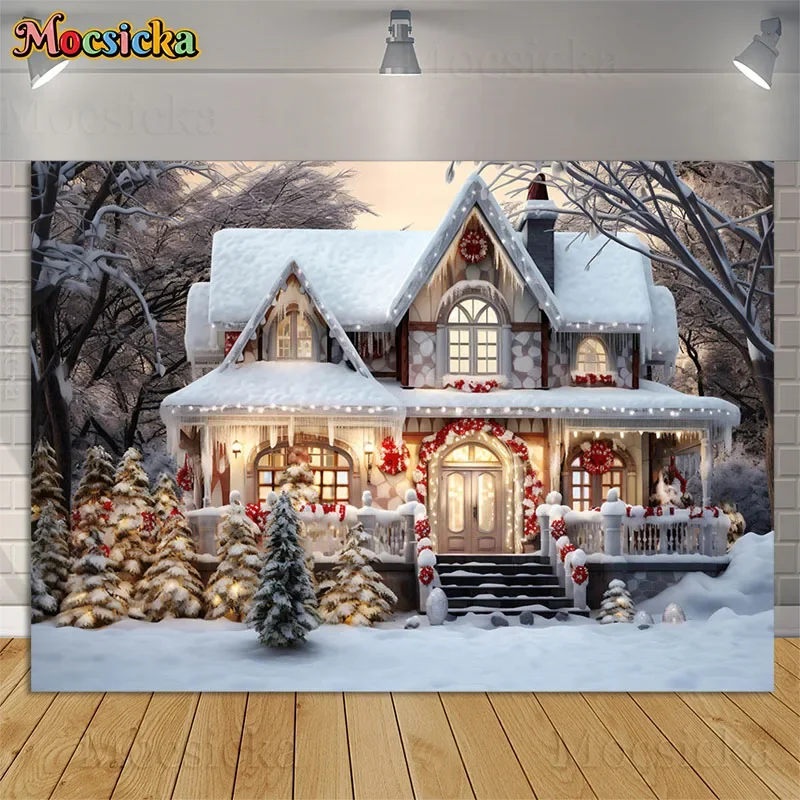 Winter Photography Background Christmas House Snowy Porch Snow Scene Xmas Party Kids Family Portrait Decor Backdrop Photo Studio
Winter Photography Background Christmas House Snowy Porch Snow Scene Xmas Party Kids Family Portrait Decor Backdrop Photo Studio