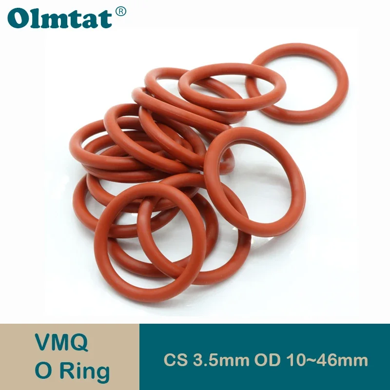 Food Grade VMQ O Ring Gasket Thickness CS 3.5mm OD 10 ~ 46mm Waterproof Washer Round O Shape Rubber Silicone Ring Red 10/50Pcs
Food Grade VMQ O Ring Gasket Thickness CS 3.5mm OD 10 ~ 46mm Waterproof Washer Round O Shape Rubber Silicone Ring Red 10/50Pcs