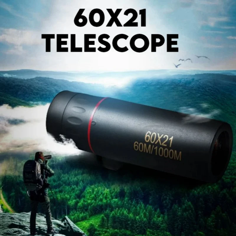 60x21 HD Monocular Telescope Mini Portable Mobile Phone Telescope with Holder Outdoor Camping Hunting Birdwatching Telescopes
60x21 HD Monocular Telescope Mini Portable Mobile Phone Telescope with Holder Outdoor Camping Hunting Birdwatching Telescopes