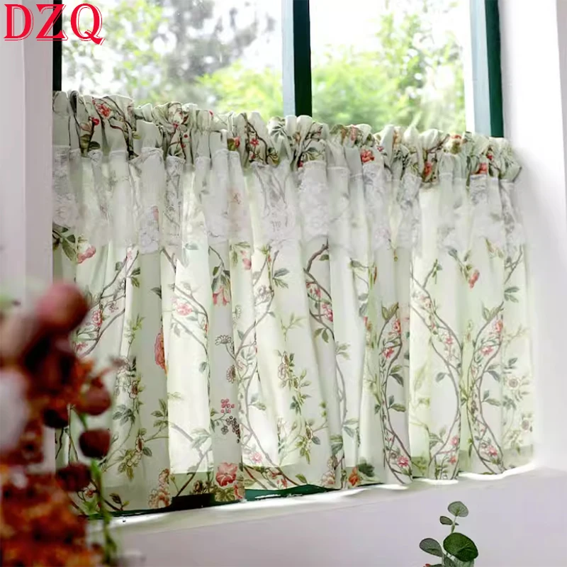 American Retro Light Green Flowers Lace Short Curtains Living Room Korean Pastoral Floral Half Curtains Cloth for Kitchen #A391
American Retro Light Green Flowers Lace Short Curtains Living Room Korean Pastoral Floral Half Curtains Cloth for Kitchen #A391