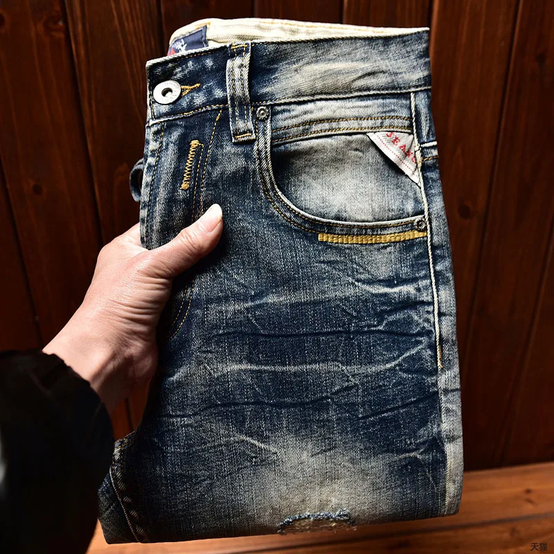 Washed-out Vintage Jeans Men's Stretch Slim Fit Skinny Versatile Casual Fashion High-End Classic Nostalgic Trousers
Washed-out Vintage Jeans Men's Stretch Slim Fit Skinny Versatile Casual Fashion High-End Classic Nostalgic Trousers