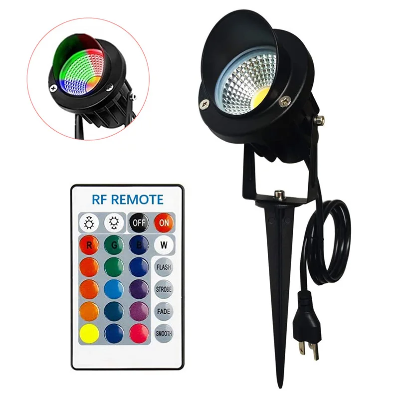 Светодиодная подсветка для газона 10 Вт, уличная, RGB, водонепроницаемая, с пультом дистанционного управления, с шипами, для пейзажа, деревьев, праздников
Светодиодная подсветка для газона 10 Вт, уличная, RGB, водонепроницаемая, с пультом дистанционного управления, с шипами, для пейзажа, деревьев, праздников