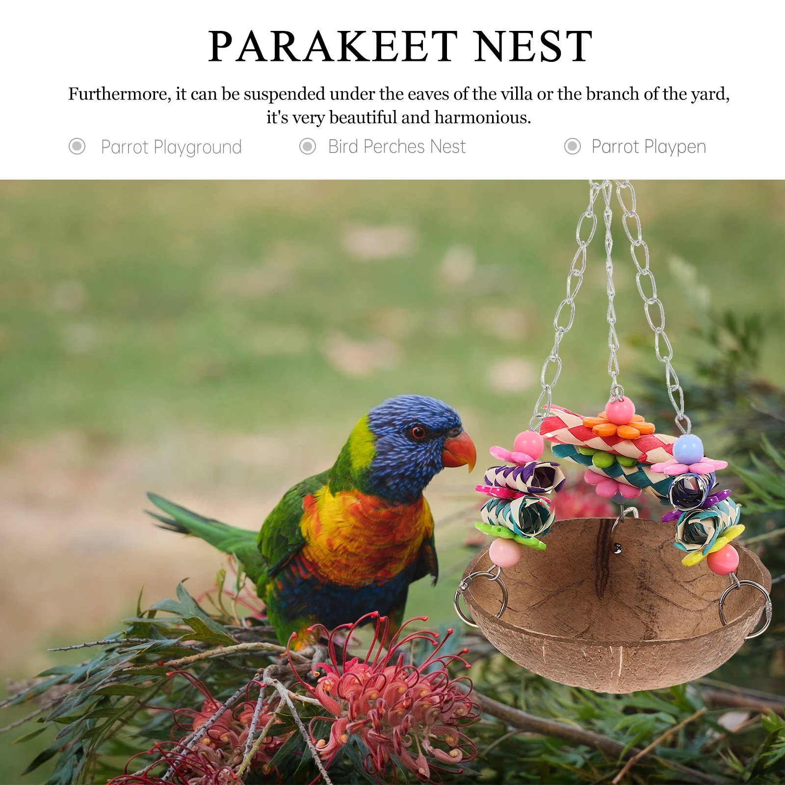 Parakeet Nests Swing Hanging Parrot House Durable Bird Supplies Metal Cozy Reptile Amphibian Nest Pet Accessories 
Parakeet Nests Swing Hanging Parrot House Durable Bird Supplies Metal Cozy Reptile Amphibian Nest Pet Accessories