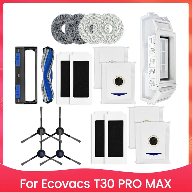 19PCS Roller Brush Filter Mop Cloth Dust Bag Set For Ecovacs T30 PRO MAX Vacuum Cleaner Accessories Replacement Parts
19PCS Roller Brush Filter Mop Cloth Dust Bag Set For Ecovacs T30 PRO MAX Vacuum Cleaner Accessories Replacement Parts