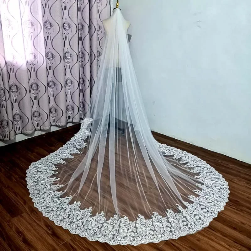 customized 3 meters wide sequins lace cathedral veil bride wedding accessories luxury elegant with comb veil new starter
customized 3 meters wide sequins lace cathedral veil bride wedding accessories luxury elegant with comb veil new starter
