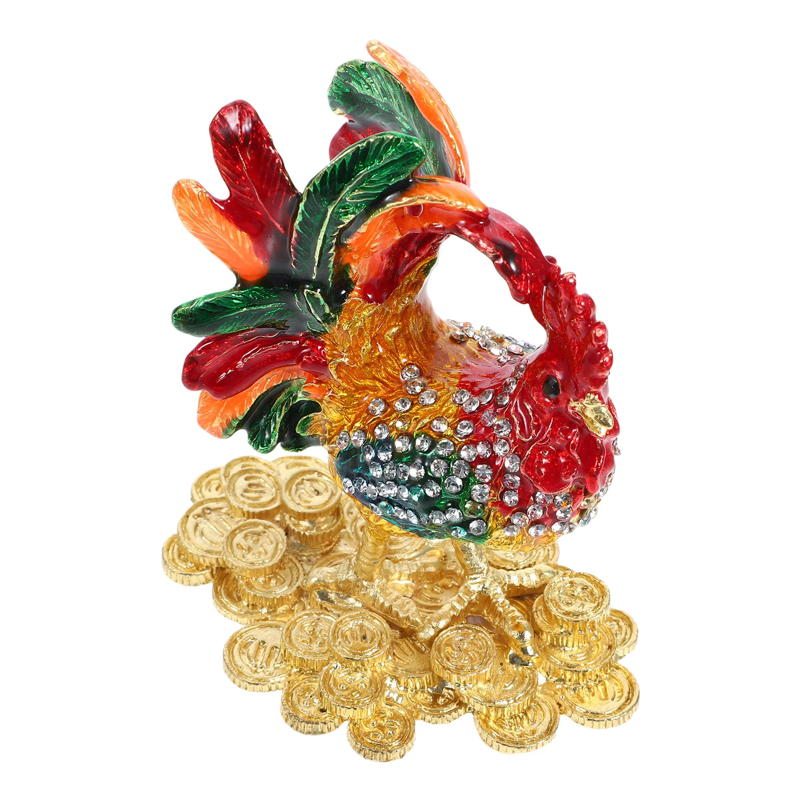 Rooster Figurine Jewelry Box Home Decor Zinc Alloy Trinket Boxes Hinged Animal Collectibles Keepsake Storage Bird Gift Packaging 
Rooster Figurine Jewelry Box Home Decor Zinc Alloy Trinket Boxes Hinged Animal Collectibles Keepsake Storage Bird Gift Packaging