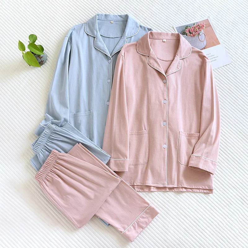 Casual Knitted Couple Long Sleeve Nightwear Suit Men's And Women's Sleepwear Home Clothes Spring Autumn Cotton Pajamas Set
Casual Knitted Couple Long Sleeve Nightwear Suit Men's And Women's Sleepwear Home Clothes Spring Autumn Cotton Pajamas Set