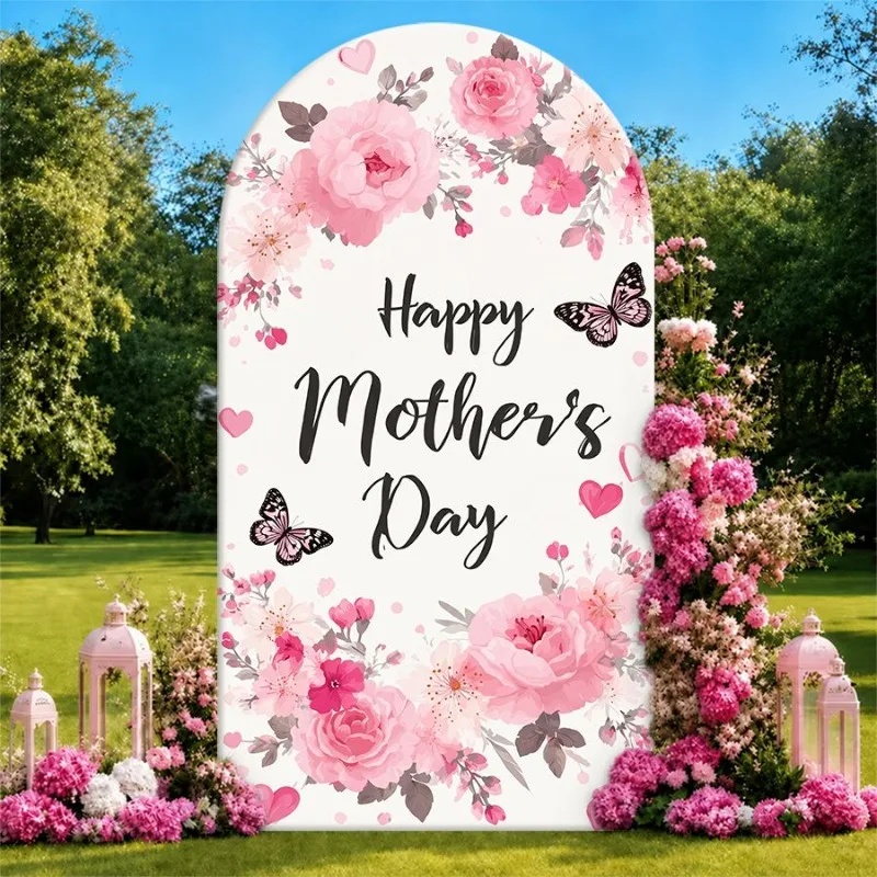 Single Side Arch Backdrop Cover Happy Mothers Day Floral Arch Background for Party Decoration with Pink Roses Butterflies
Single Side Arch Backdrop Cover Happy Mothers Day Floral Arch Background for Party Decoration with Pink Roses Butterflies