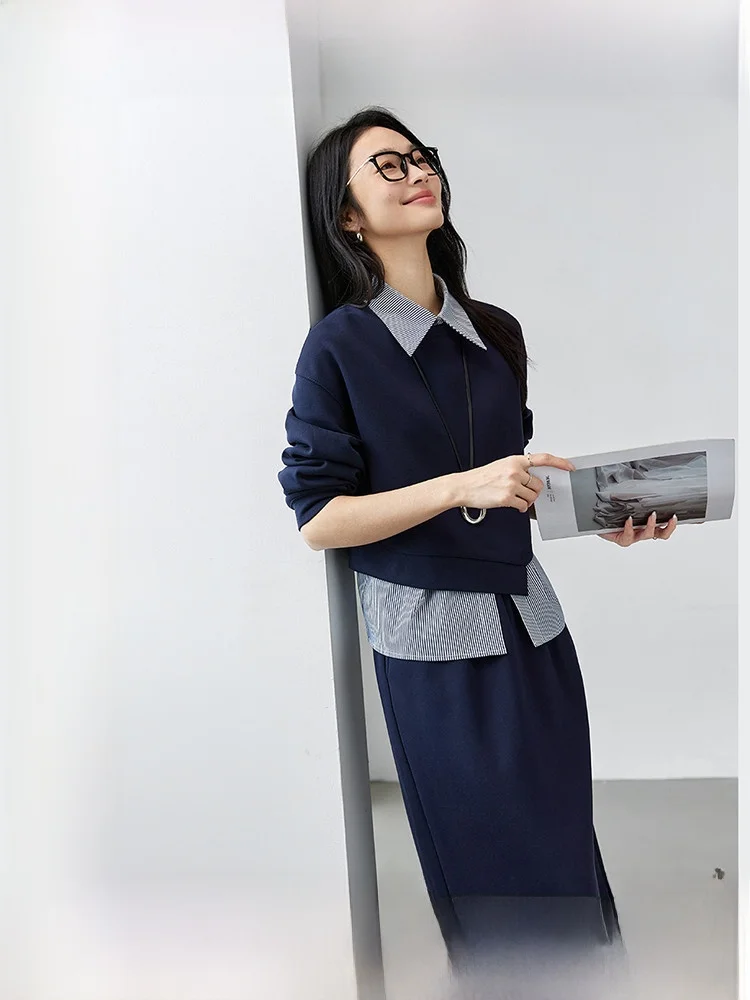 Vimly Deep Blue Casual Sweatshirt Set Women's Spring New Style Sleeveless Shirt Skirt Three-piece Set Fashionable Versatile O...
Vimly Deep Blue Casual Sweatshirt Set Women's Spring New Style Sleeveless Shirt Skirt Three-piece Set Fashionable Versatile O...