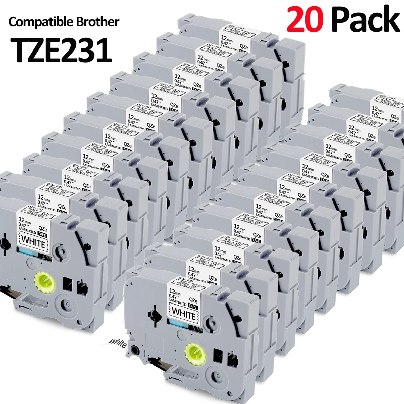 10PK 20PK 30PK Laminated tze Label Tapes TZe-231 Black on white tze231 tz231 Compatible with Brother PT-H100, PT-D210, PTD400AD
10PK 20PK 30PK Laminated tze Label Tapes TZe-231 Black on white tze231 tz231 Compatible with Brother PT-H100, PT-D210, PTD400AD