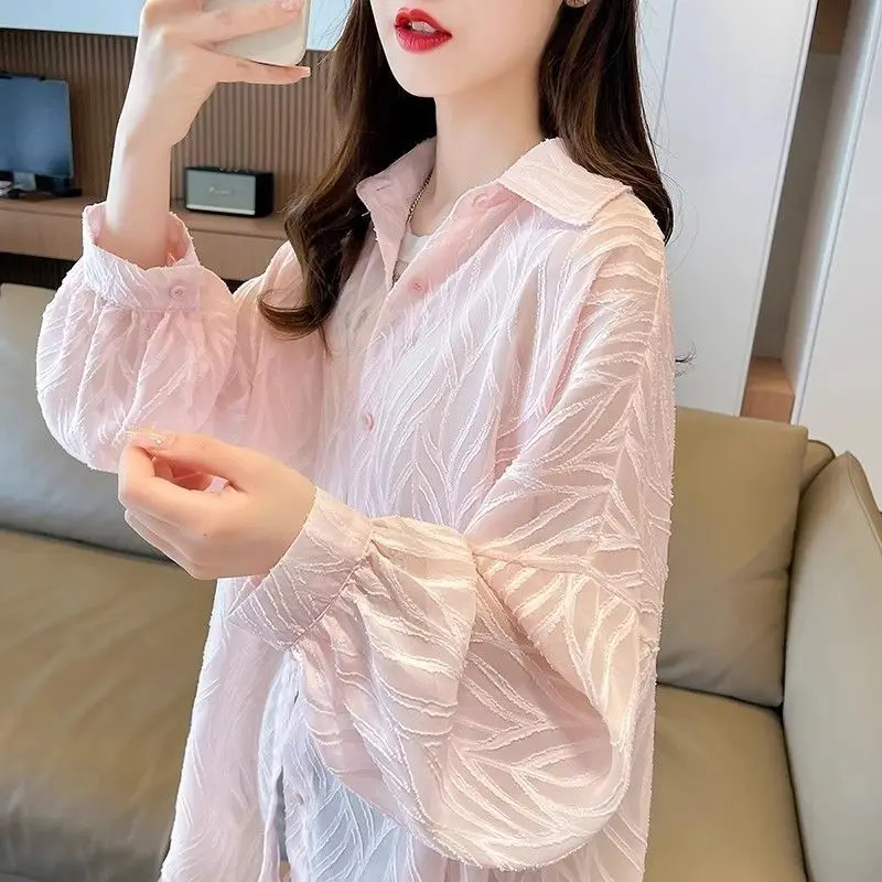 Long Sleeve Shirts Womens Elegant Striped Tops Lantern Sleeves Button Front Pleated Hem Minimalist Korean Style Preppy Spring
Long Sleeve Shirts Womens Elegant Striped Tops Lantern Sleeves Button Front Pleated Hem Minimalist Korean Style Preppy Spring