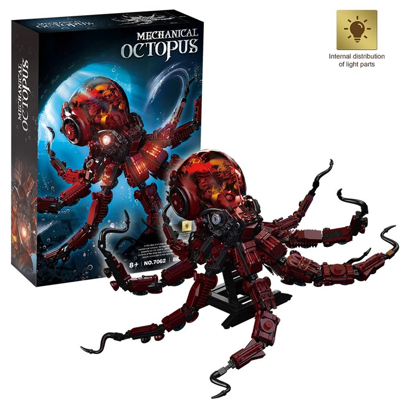 Nexapix Mechanical Octopus with Lights Building Blocks Collectible Model Bricks Desktop Decoration Toys For Kids Holiday Gifts
Nexapix Mechanical Octopus with Lights Building Blocks Collectible Model Bricks Desktop Decoration Toys For Kids Holiday Gifts