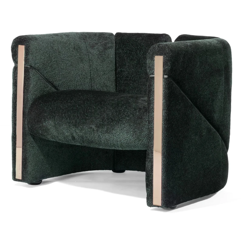 Luxury modern high-end designer lounge chair sculpture green velvet armchair with metal detailing contemporary club chair
Luxury modern high-end designer lounge chair sculpture green velvet armchair with metal detailing contemporary club chair