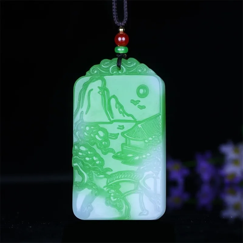 Hetian Jade Floating Flower Artistic Conception Landscape Safety Brand Pendant, The Same for Men and Women
Hetian Jade Floating Flower Artistic Conception Landscape Safety Brand Pendant, The Same for Men and Women