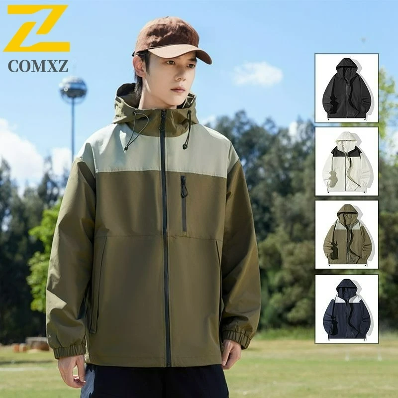 COMXZ 2025 Мужская куртка Водонепроницаемая уличная туристическая куртка для кемпинга с цветными блоками и капюшоном Ветровка Куртки Легкое минималистское пальто
COMXZ 2025 Мужская куртка Водонепроницаемая уличная туристическая куртка для кемпинга с цветными блоками и капюшоном Ветровка Куртки Легкое минималистское пальто