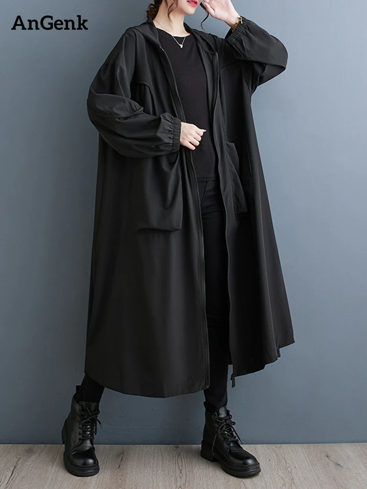 Oversized Hooded Long Trench Coat For Women Clothes Fashion Zipper Casual Loose Vintage Outerwear Cardigan Autumn Winter 2023
Oversized Hooded Long Trench Coat For Women Clothes Fashion Zipper Casual Loose Vintage Outerwear Cardigan Autumn Winter 2023