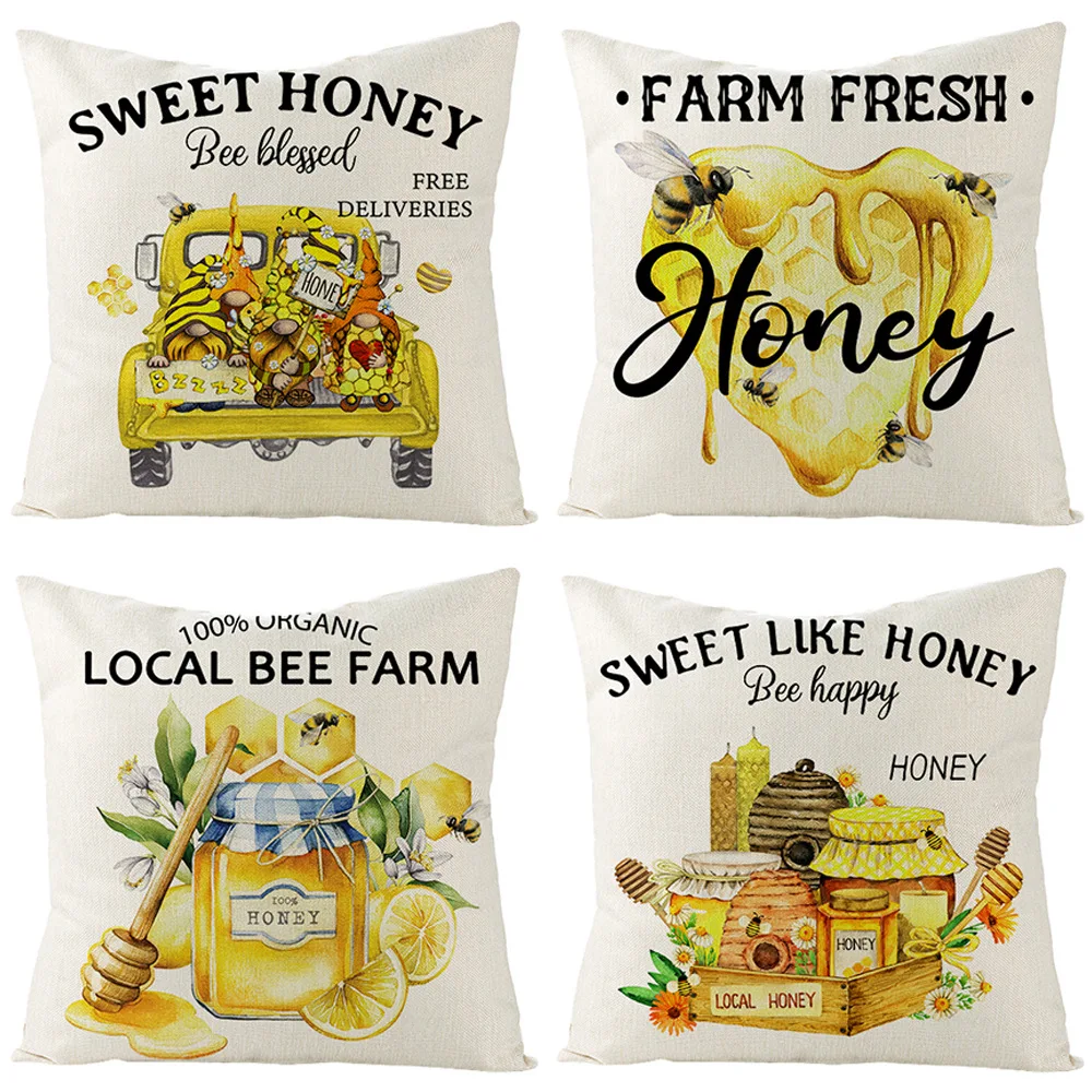 Summer Bees Flowers Pattern Pillow Case Cotton Linen Honey Printing Pillow Cover Home Decorative Cushion Cover fundas de cojin
Summer Bees Flowers Pattern Pillow Case Cotton Linen Honey Printing Pillow Cover Home Decorative Cushion Cover fundas de cojin