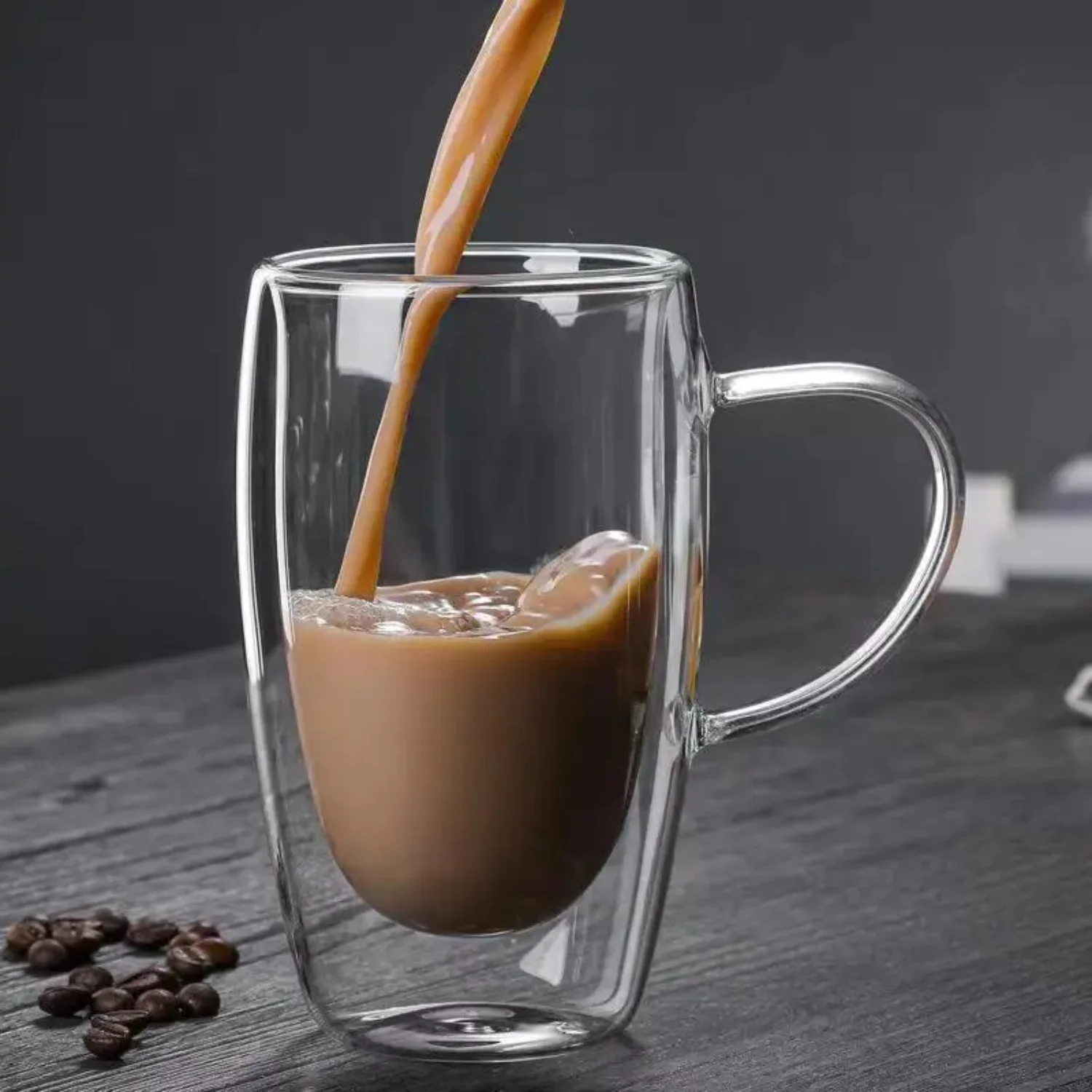 350ml Transparent Double Glass Coffee Cup Household Coffee Tea Mug Company Water Cup With Handle Kitchenware
350ml Transparent Double Glass Coffee Cup Household Coffee Tea Mug Company Water Cup With Handle Kitchenware
