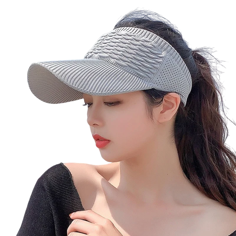Summer Knitted Visor Hat For Women UV Protection Wide Brim Sun Visor Breathable Mesh Empty Top Cap For Beach Golf Running
Summer Knitted Visor Hat For Women UV Protection Wide Brim Sun Visor Breathable Mesh Empty Top Cap For Beach Golf Running