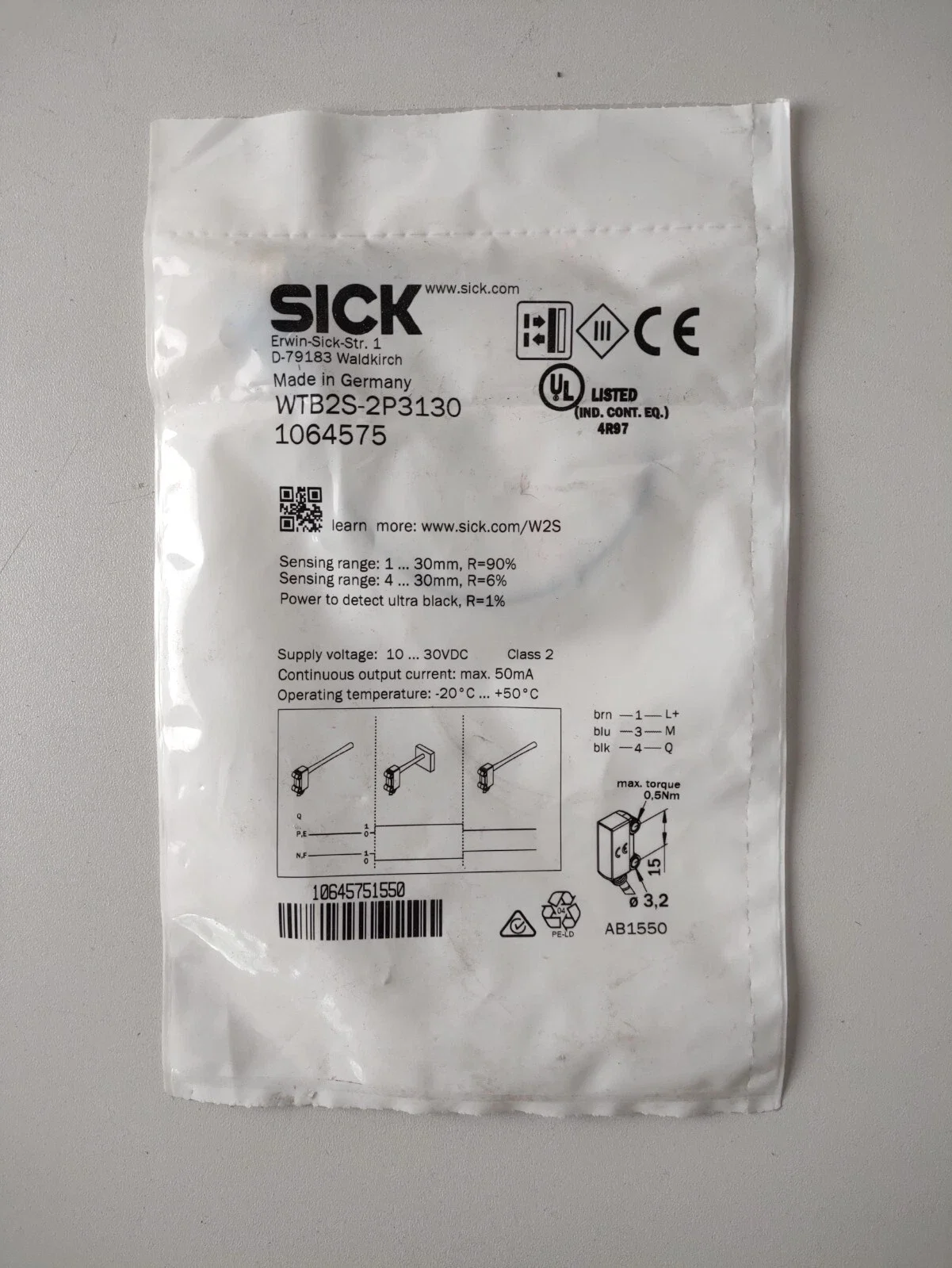 WTB2S-2P3130 1064575 Proximity Switch Sensor
WTB2S-2P3130 1064575 Proximity Switch Sensor