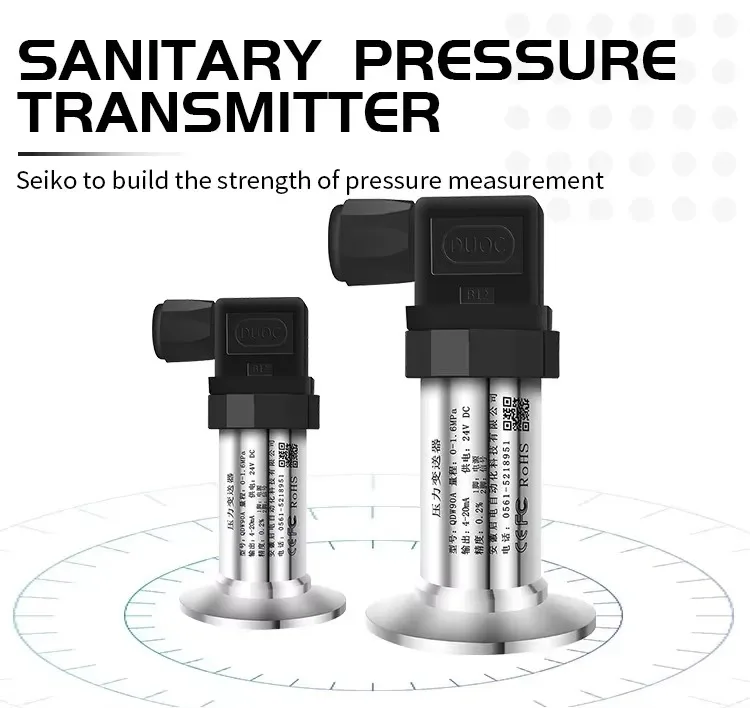Food Grade Sanitary Pressure Sensor 4 20ma 0-10v IP65 Milk Juice Beverage Sugar Syrup 50.5 Clamp Sanitary Pressure Transmitter
Food Grade Sanitary Pressure Sensor 4 20ma 0-10v IP65 Milk Juice Beverage Sugar Syrup 50.5 Clamp Sanitary Pressure Transmitter