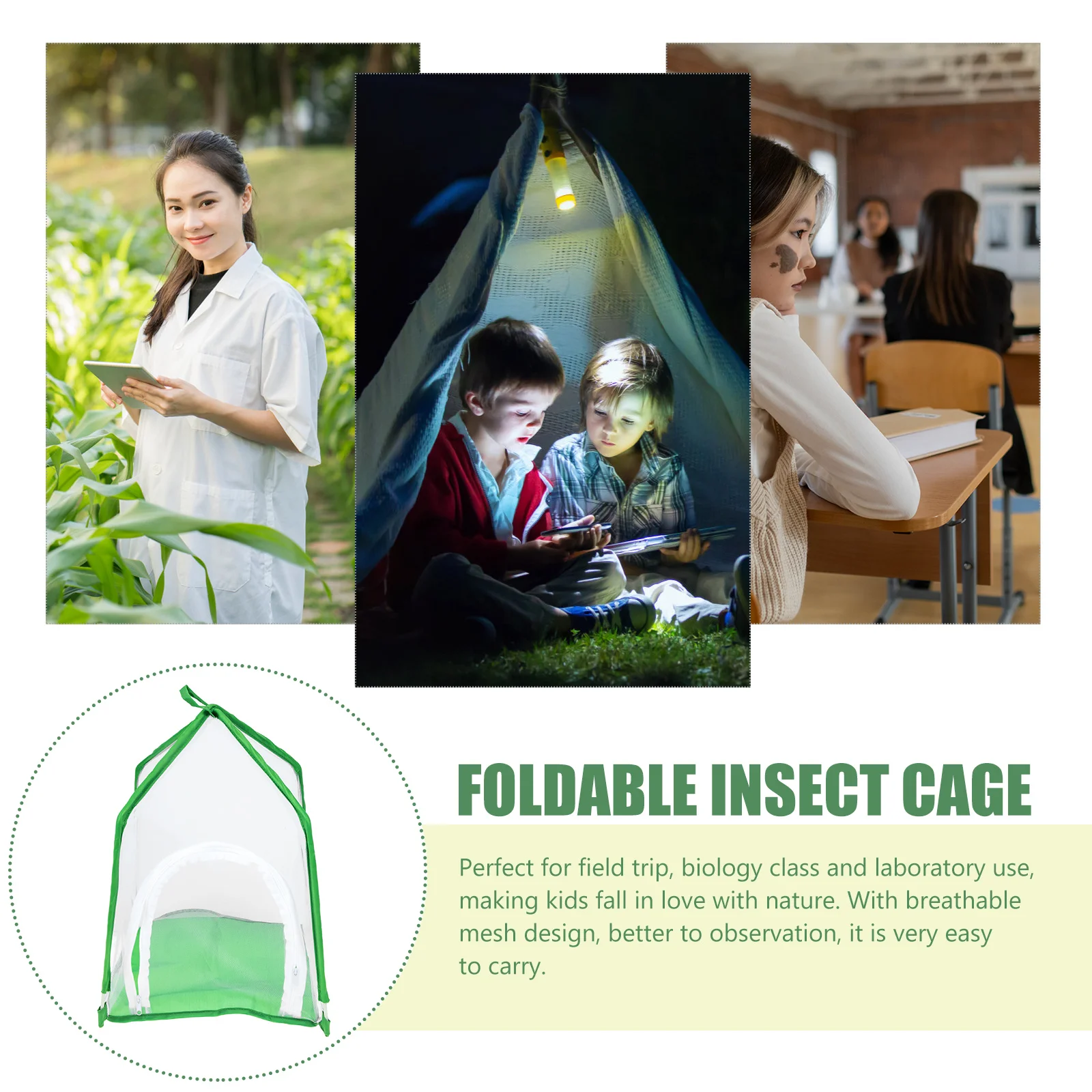 Breathable Cage for Butterflies Habitat Observation Insect Cage Portable Mesh Net Protection for Nature Study and Science