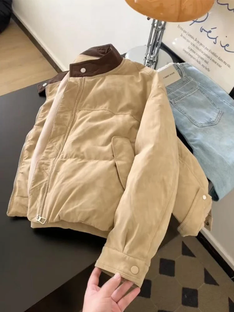 Sli Thiened Retro American Cotton Jaet Women Winter New Design ort Cotton Coat Korean Sle Loose Fit Long Sve
Sli Thiened Retro American Cotton Jaet Women Winter New Design ort Cotton Coat Korean Sle Loose Fit Long Sve