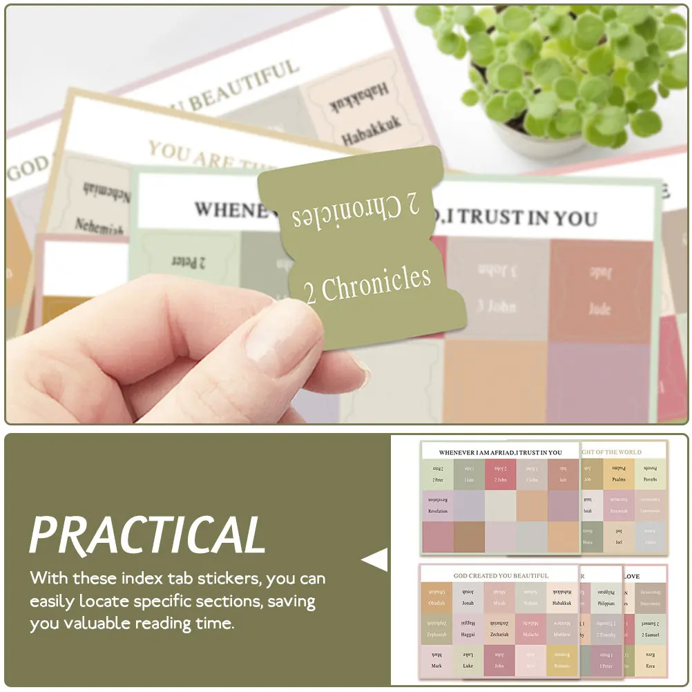 5 Sheets Efficient PVC Bible Index Tabs Convenient Self-Adhesive Bible Book Tabs for Study Clear Section Labels
5 Sheets Efficient PVC Bible Index Tabs Convenient Self-Adhesive Bible Book Tabs for Study Clear Section Labels