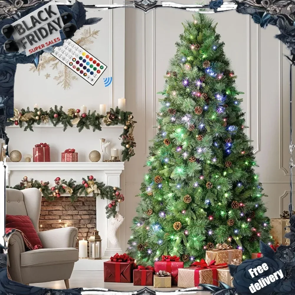 Prelit Artificial Hinged Christmas Tree with Remote Control, Upgraded Version with Pre-Lit 340 Led Color Changing RGB Lights
Prelit Artificial Hinged Christmas Tree with Remote Control, Upgraded Version with Pre-Lit 340 Led Color Changing RGB Lights