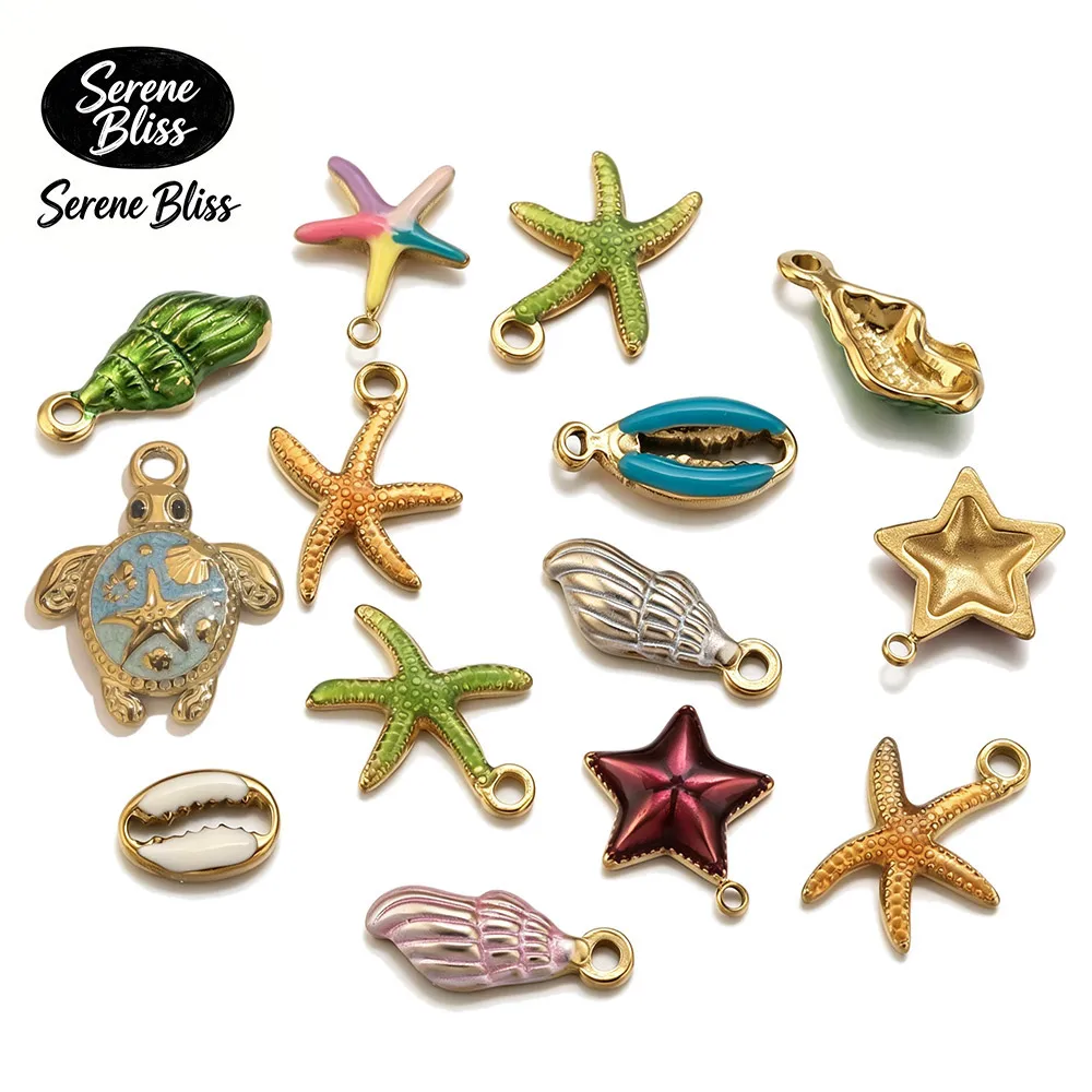 5pcs Stainless Steel Enamel Shell Starfish Charms Gold Plated for DIY Woman Necklace Jewelry Making Anklet Bracelets Accessories
5pcs Stainless Steel Enamel Shell Starfish Charms Gold Plated for DIY Woman Necklace Jewelry Making Anklet Bracelets Accessories