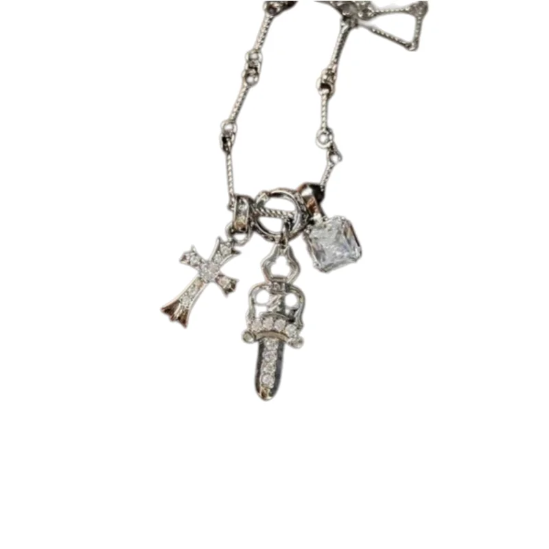 Sterling Silver Fully Diamond-Encrusted Sword & Cross Pendant Necklace: Iconic Gothic Luxury Accessory
Sterling Silver Fully Diamond-Encrusted Sword & Cross Pendant Necklace: Iconic Gothic Luxury Accessory
