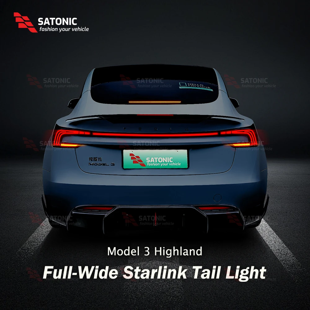 SATONIC New Full-Wide Tail Light LED Through Shape Rear Lamp for Tesla Model 3 Highland Waterproof IPX 6
SATONIC New Full-Wide Tail Light LED Through Shape Rear Lamp for Tesla Model 3 Highland Waterproof IPX 6