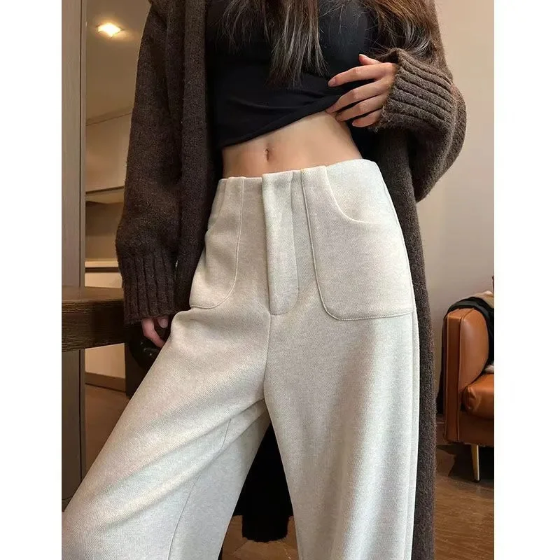 Autumn Winter Leg Pants High Waist Velvet for Women High Grade Woolen Knitted Suit Pants Casual Tight Waist Straight Leg Pants
Autumn Winter Leg Pants High Waist Velvet for Women High Grade Woolen Knitted Suit Pants Casual Tight Waist Straight Leg Pants