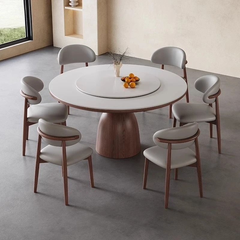 Restaurant high-end solid wood round table rock slab dining table household small apartment dining table and chair combination
Restaurant high-end solid wood round table rock slab dining table household small apartment dining table and chair combination