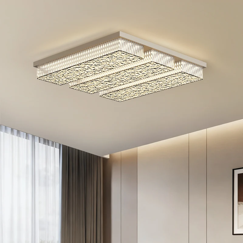 Rectangular Crystal Ceiling Light Tri-color Dimmable LED Fixture Simple Elegant Lighting Modern Living Room Indoor Decoration
Rectangular Crystal Ceiling Light Tri-color Dimmable LED Fixture Simple Elegant Lighting Modern Living Room Indoor Decoration